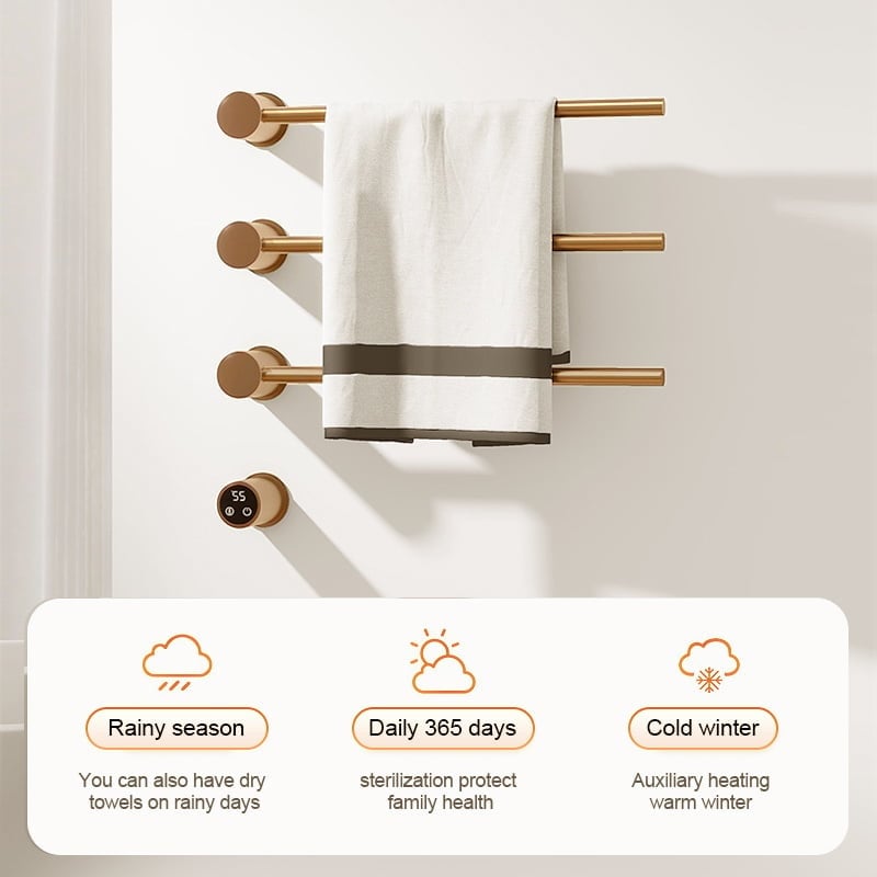 Elektrische handdoek radiator gold met thermostaat L-SR0003-T