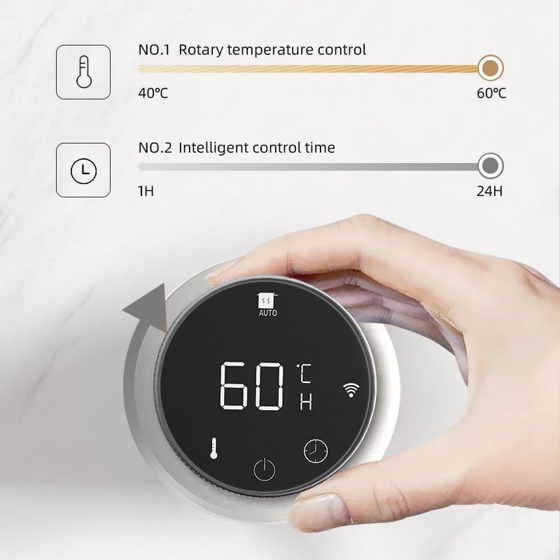 Elektrische handdoek radiator gun metal look met thermostaat