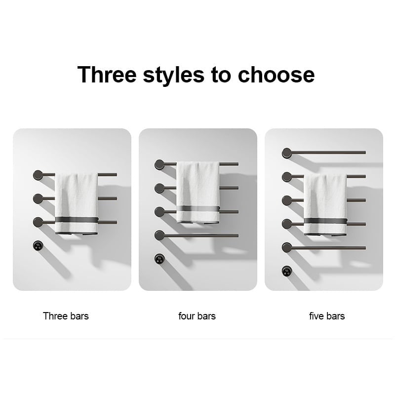 Elektrische handdoek radiator zwart met thermostaat L-SR0003-B