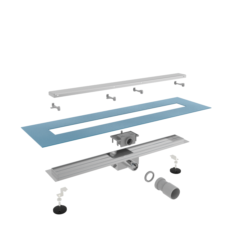 LunaDrain douchegoot compleet met flens gesloten rooster