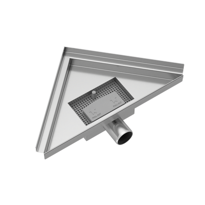 Hoekdrain douchegoot 20 x 28 x 8 cm RVS