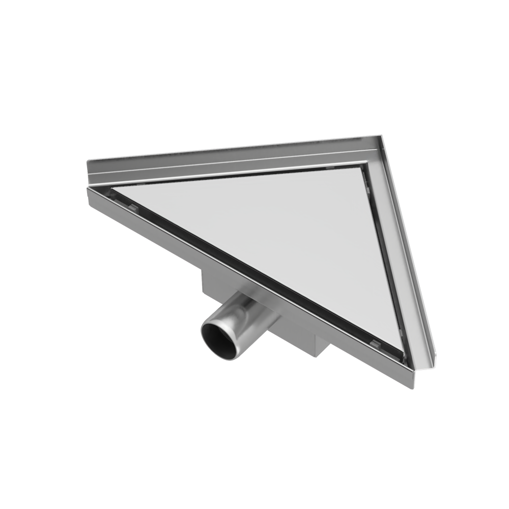 Hoekdrain douchegoot 20 x 28 x 8 cm RVS