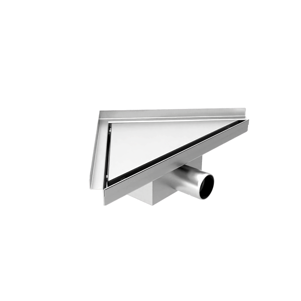 Hoekdrain douchegoot 20 x 28 x 8 cm RVS
