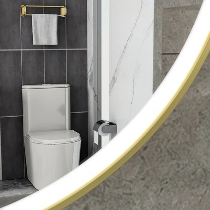 Smart spiegel  gouden frame met led verlichting, anti-condens en wifi