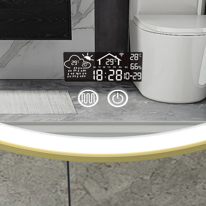 Smart spiegel  gouden frame met led verlichting, anti-condens en wifi