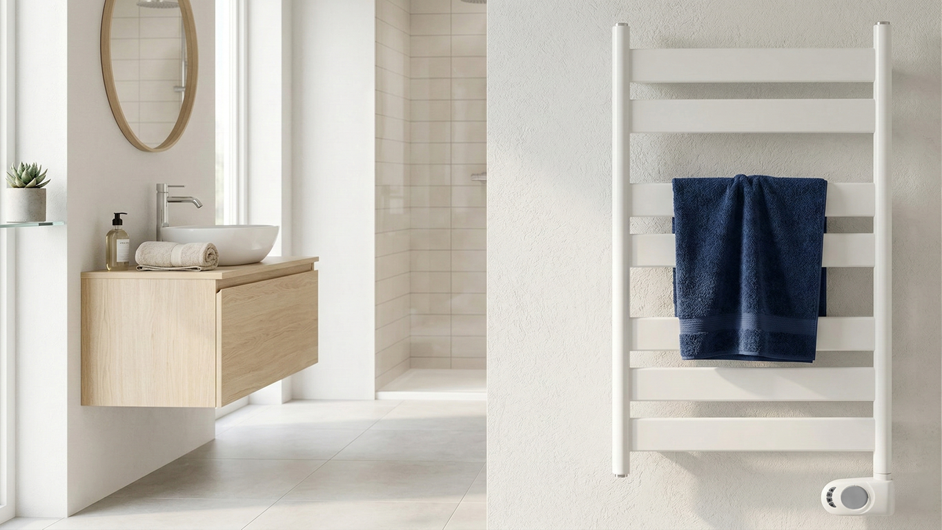 Adax Wave elektrische handdoekradiator Wit