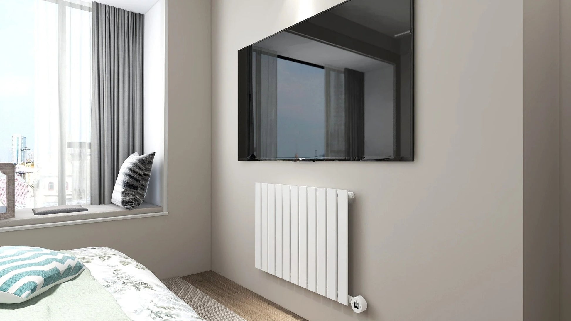 Tweedekans - Elektrische radiator horizontaal wit 800Watt Calysta - Default