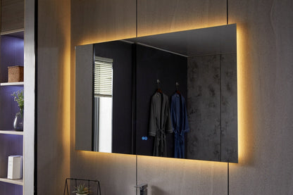 Spiegel frameloos met led, anticondens 60 x 100 cm
