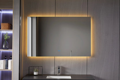 Spiegel frameloos met led, anticondens 60 x 60 cm
