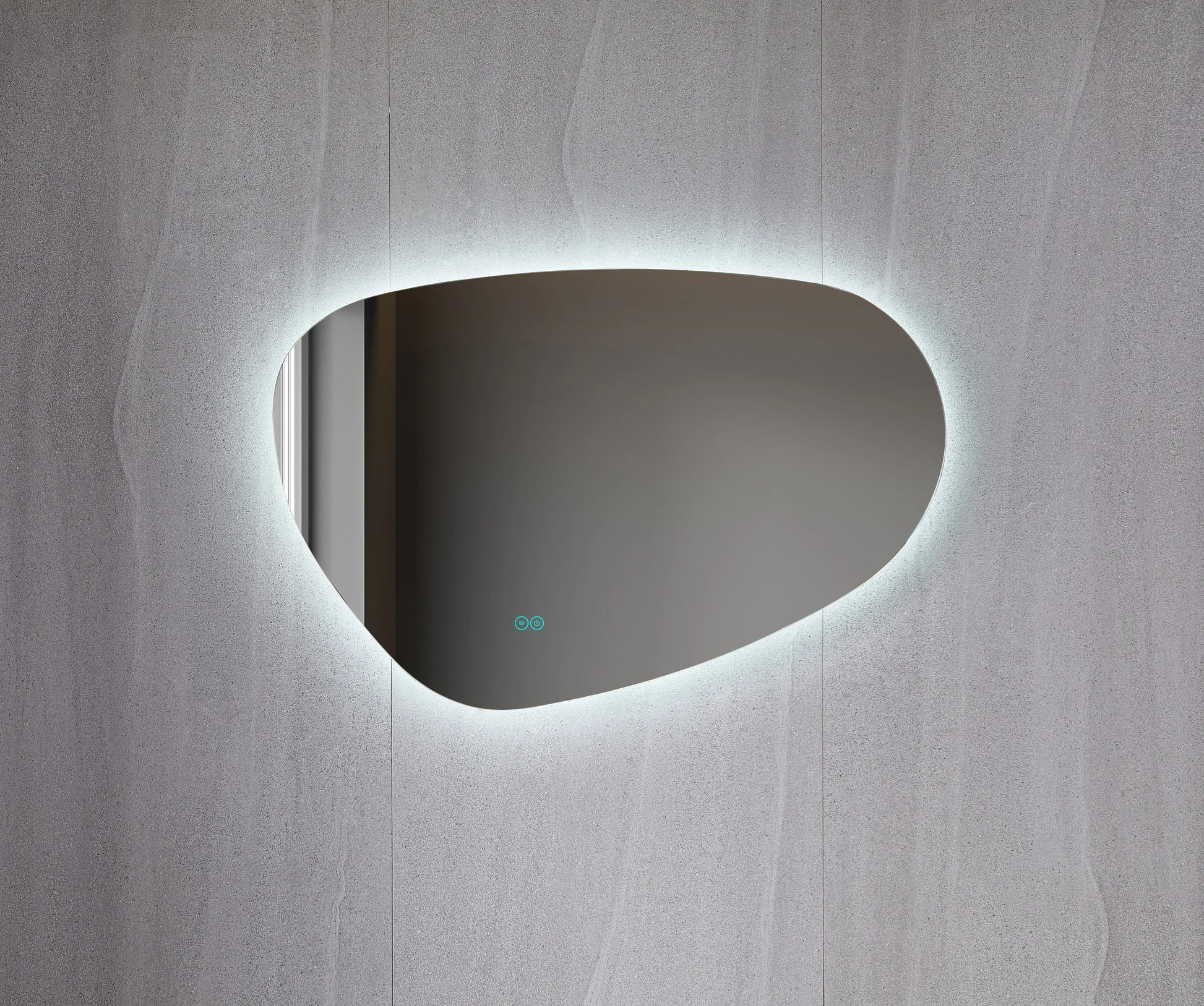 Tweedekans - Spiegel asymmetrisch organische led verlichting en anti-condens 90 cm breed en 60 cm hoog - Default