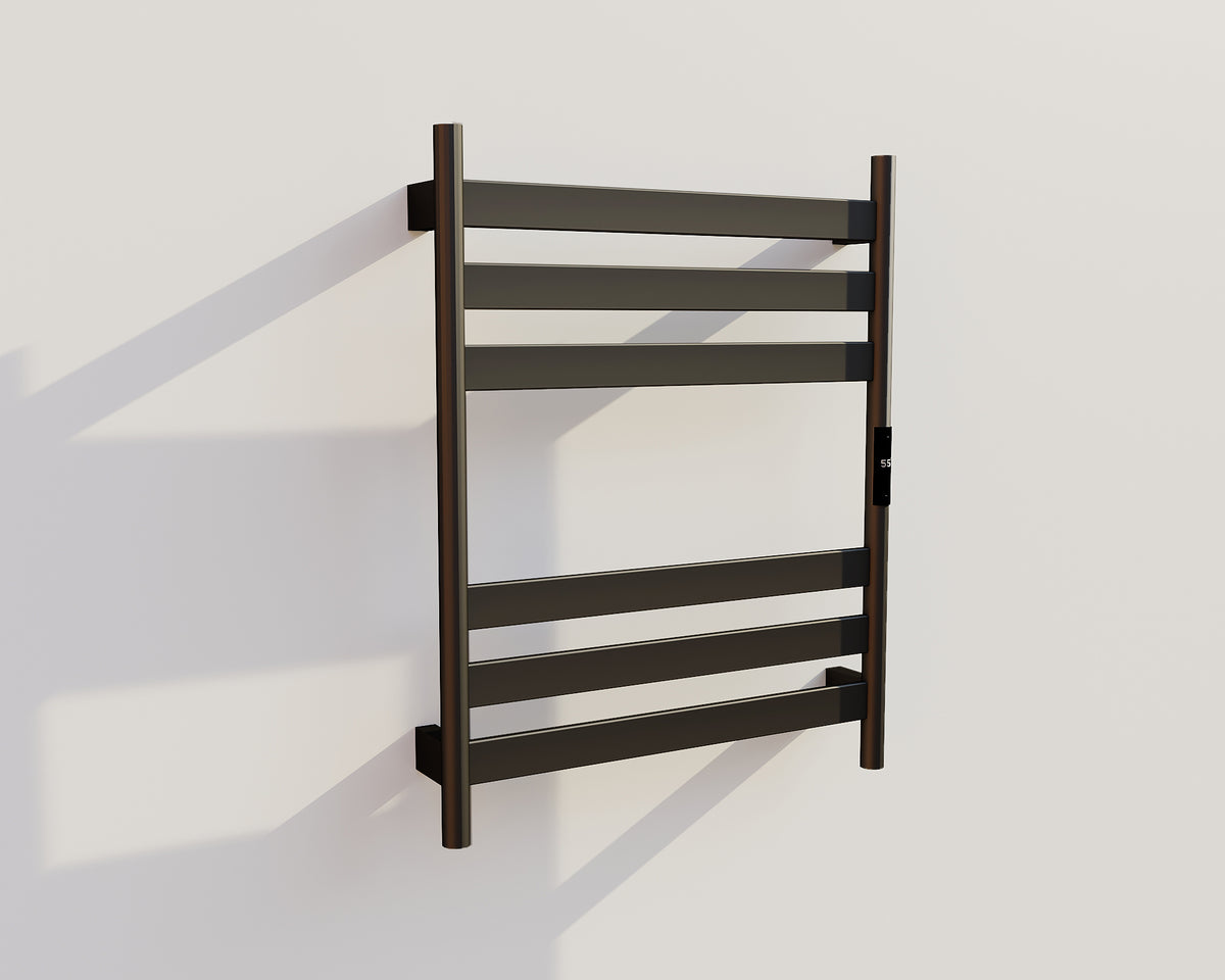 Tweedekans - Elektrische handdoek radiator zwart met thermostaat A-CS06G-B - Zwart