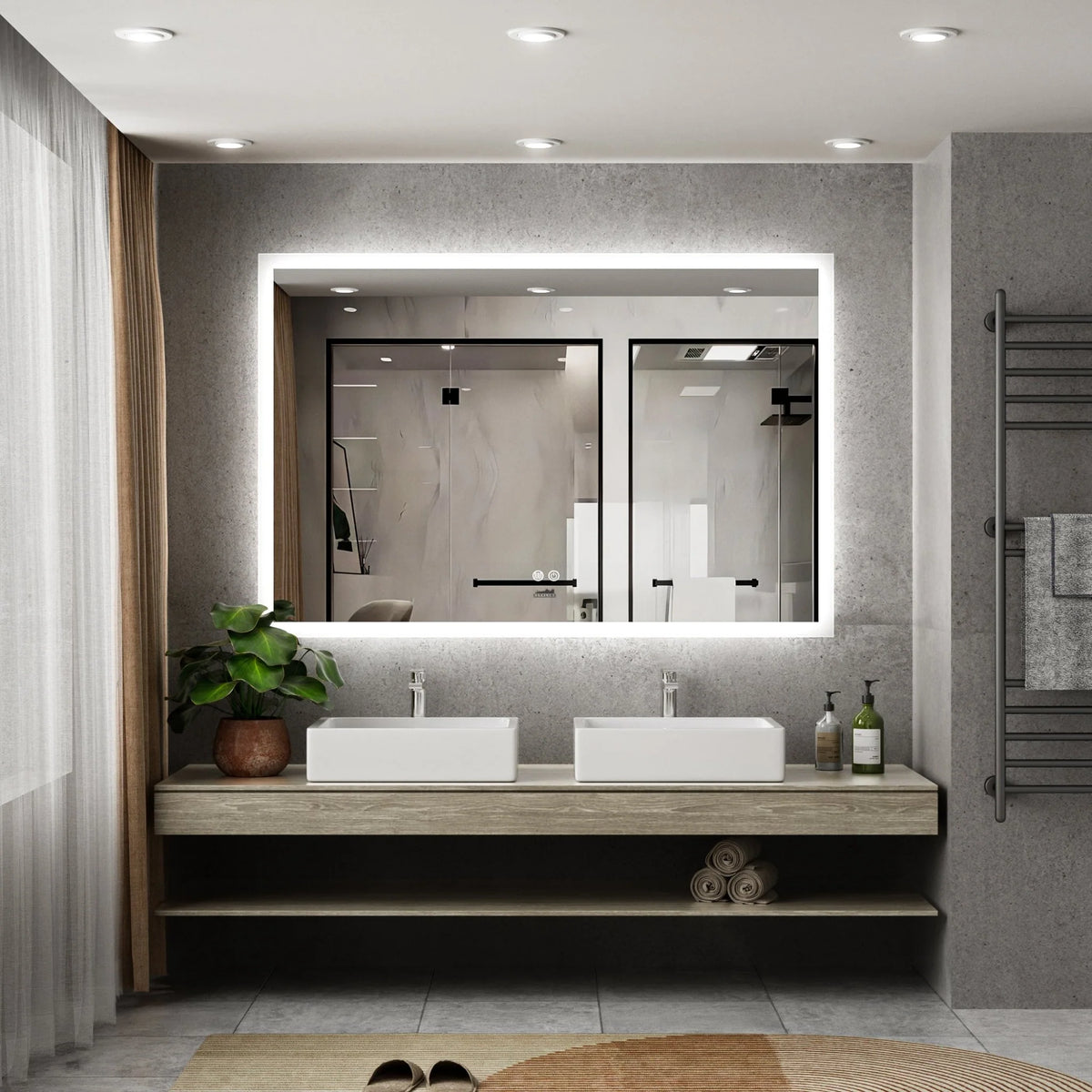 Tweedekans - Badkamerspiegel ''Oristano'' led verlichting en anti-condens - spiegel 80x120cm