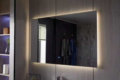 Spiegel frameloos met led, anticondens 75 x 120 cm