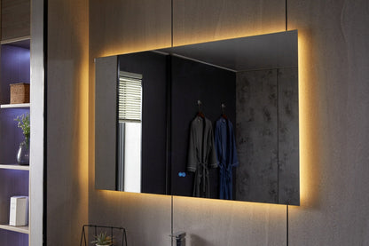 Spiegel frameloos met led, anti-condens 75 x 140 cm