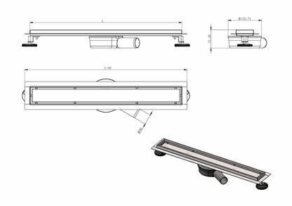 LunaDrain douchegoot compleet met flens flexibel 