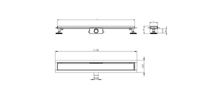NovaDrain douchegoot compleet met flens gesloten raster rooster