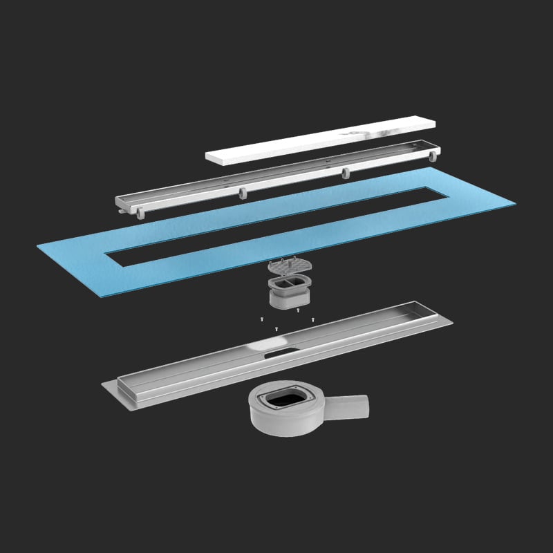 LunaDrain douchegoot compleet met flens flexibel 