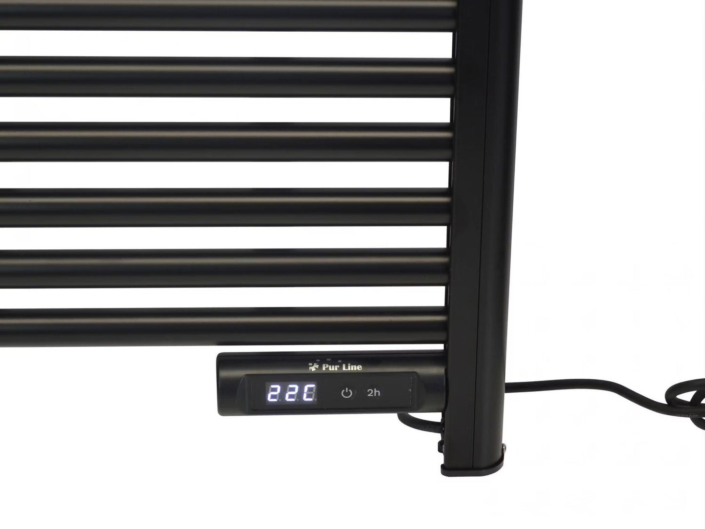 Slimme elektrische handdoekradiator met digitale bediening black  425Watt