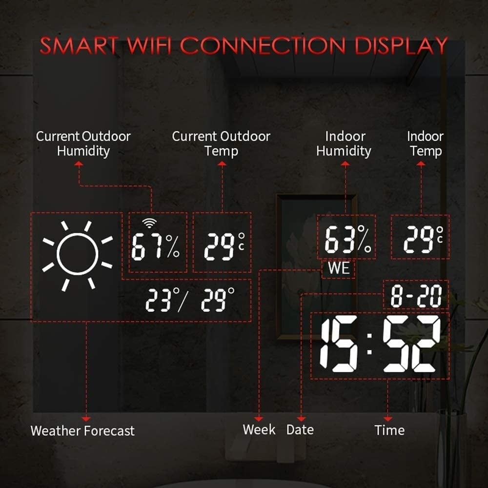Smart spiegel met led verlichting infrarood verwarming