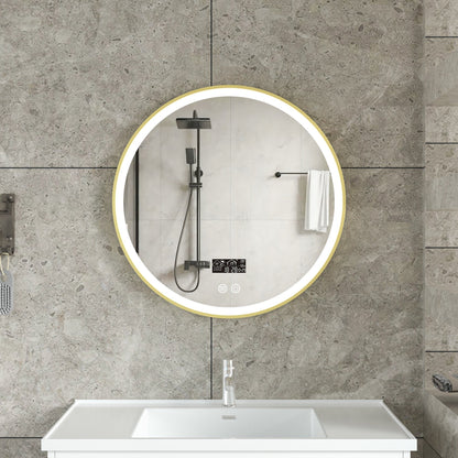 Smart spiegel  gouden frame met led verlichting, anti-condens en wifi