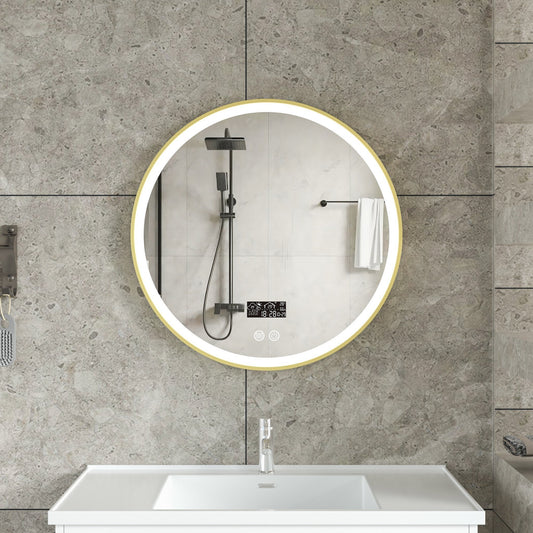 Smart spiegel  gouden frame met led verlichting, anti-condens en wifi