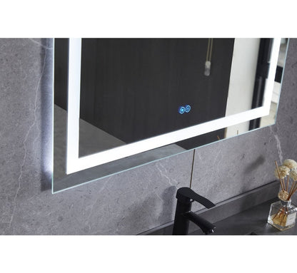 Spiegel 70 x 50 cm frameloos, inbouw led verlichting en anti condens
