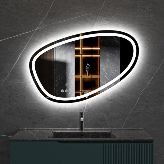 Spiegel asymmetrisch inbouw led verlichting en anti-condens