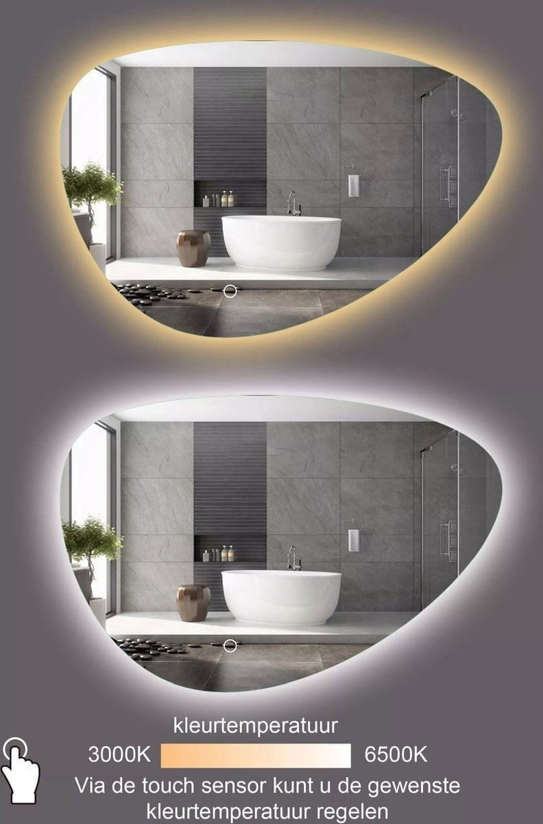 Ben Clip Badkamerspiegel met Verlichting - en Anti-condens - 50x100 cm Ben Clip Badkamerspiegel met Verlichting - en Anti-condens - 50x100 cm