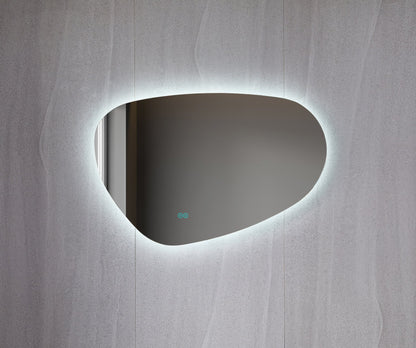 Spiegel asymmetrisch organische led verlichting en anti-condens 90 cm breed en 60 cm hoog