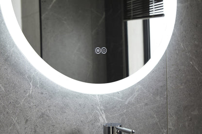 Ronde spiegel frameloos, inbouw led verlichting en anti condens