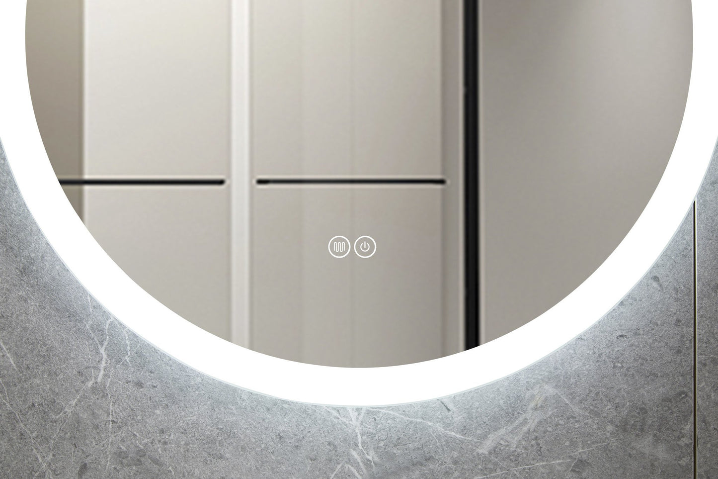 Ronde spiegel frameloos, inbouw led verlichting en anti condens