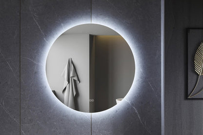 Spiegel rond 60 cm frameloos, rondom led verlichting en anti condens