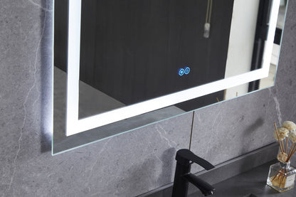 Spiegel 70 x 120 cm frameloos, inbouw led verlichting en anti condens