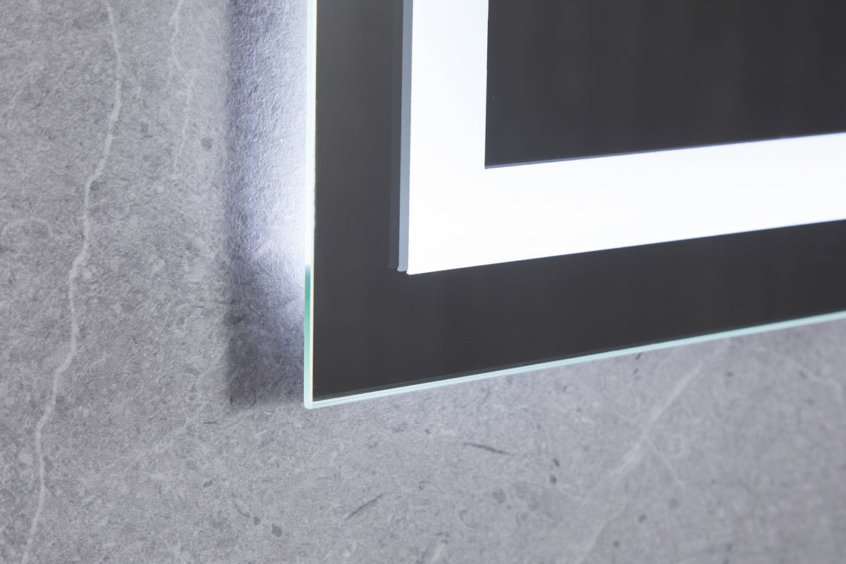 Spiegel 70 x 120 cm frameloos, inbouw led verlichting en anti condens